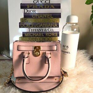 Michael Michael Kors Pink Saffiano Leather Mini Hamilton